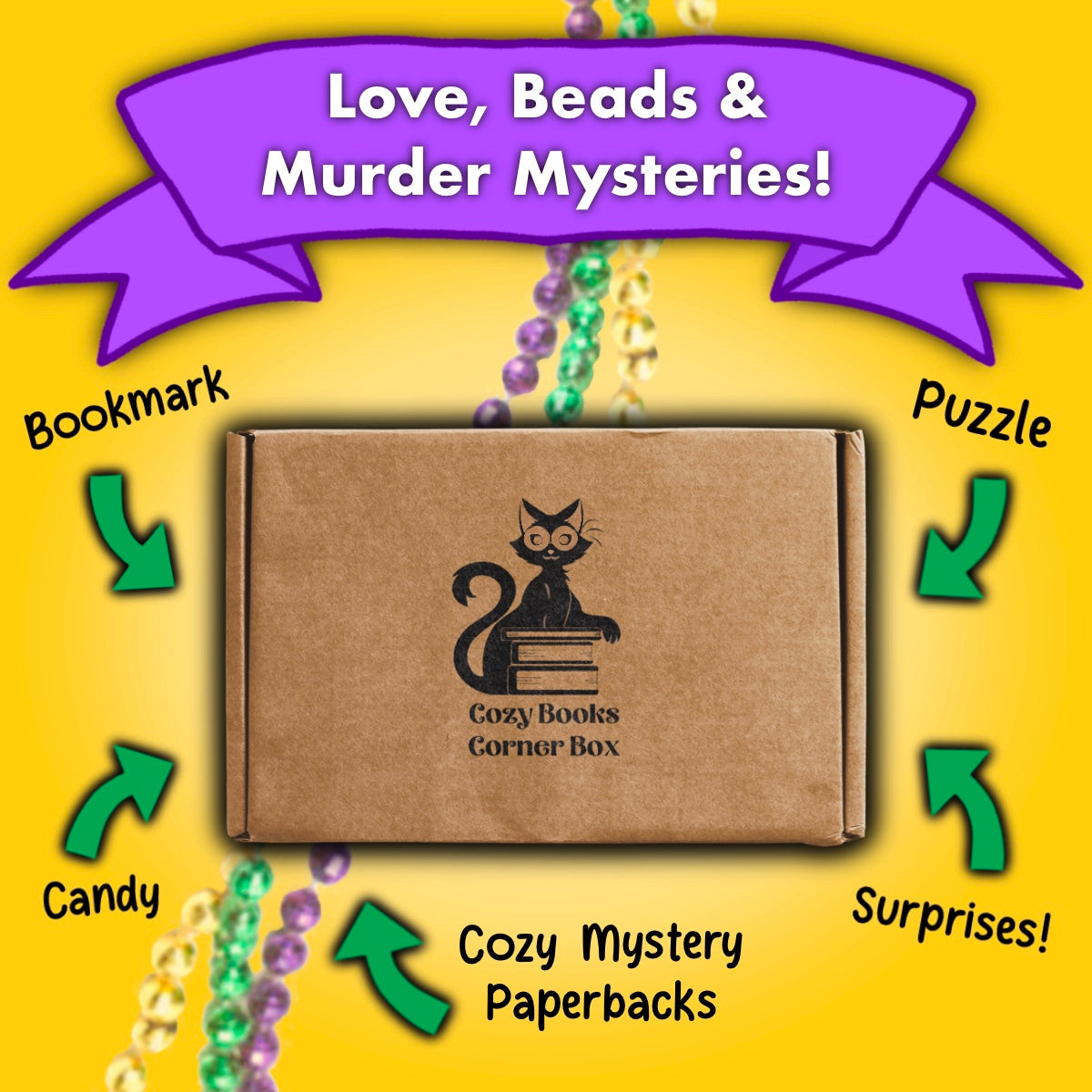 LOVE, BEADS & MURDER MYSTERIES Cozy Mystery Book Box