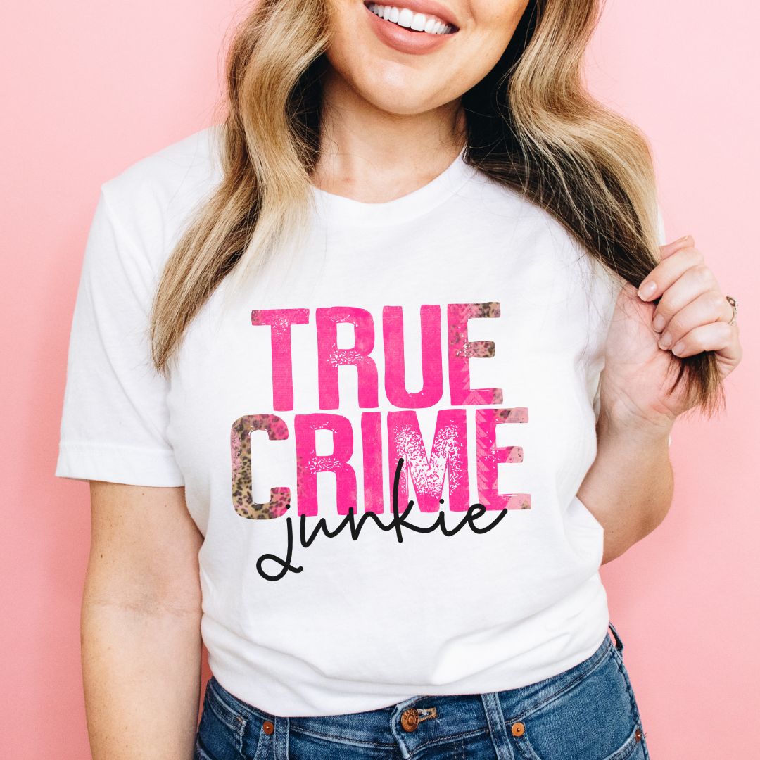 True Crime Junkie Leopard T-shirt