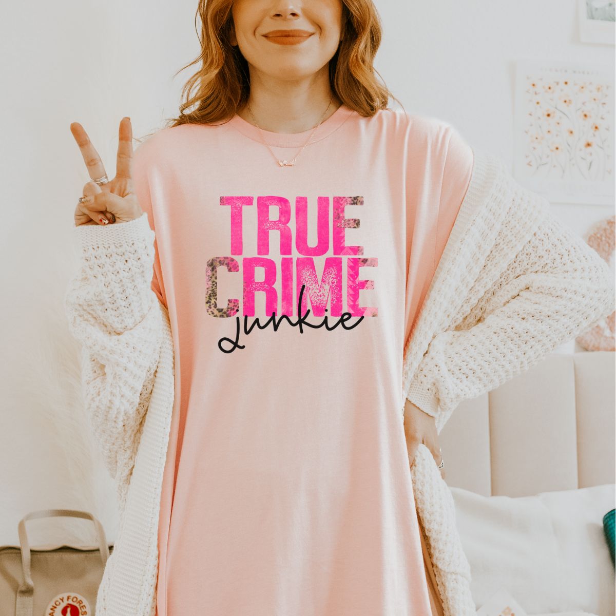 True Crime Junkie Leopard T-shirt