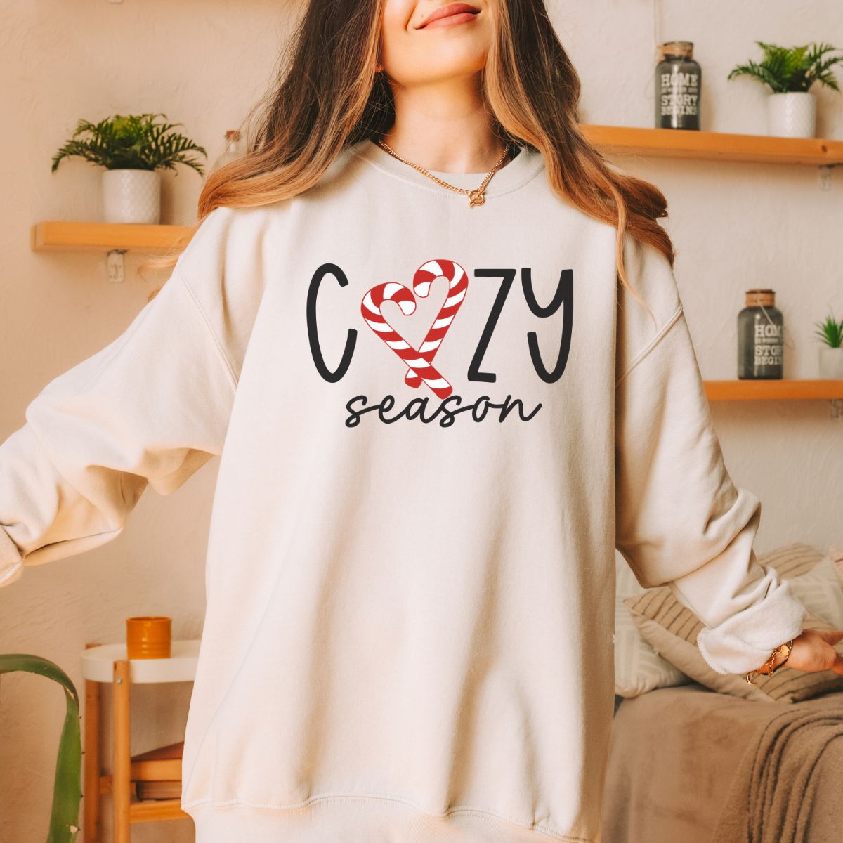 Cozy Season Candy Cane Sweatshirt