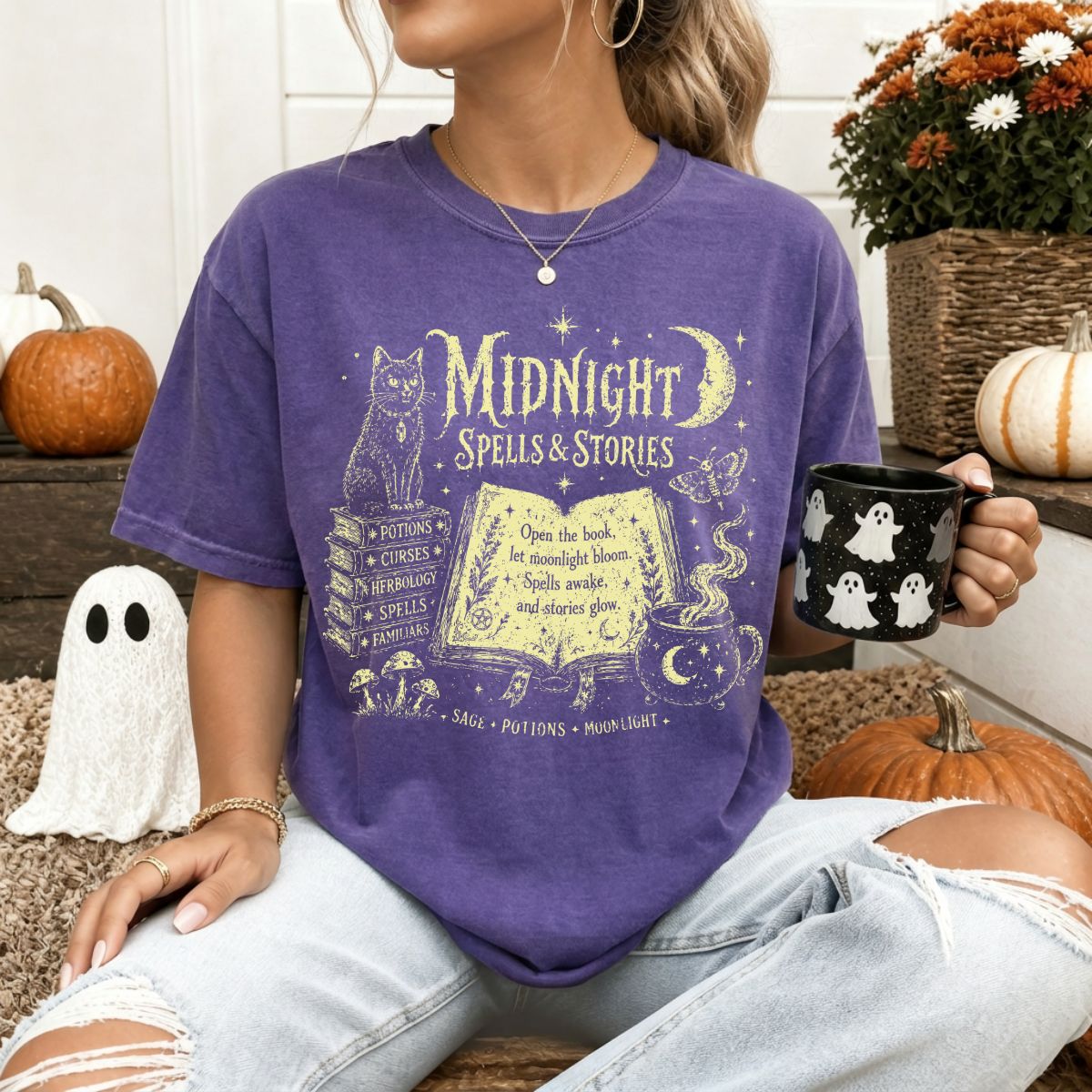 Midnight Spells and Stories Comfort Colors T-shirt