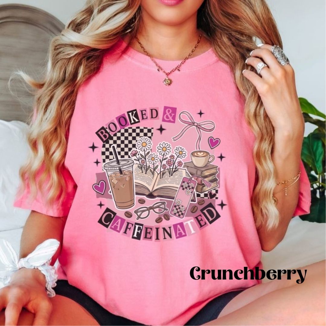 Booked and Caffeinated Comfort Colors T-shirt