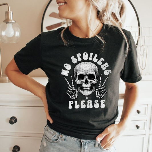 No Spoilers Please Skeleton Tshirt