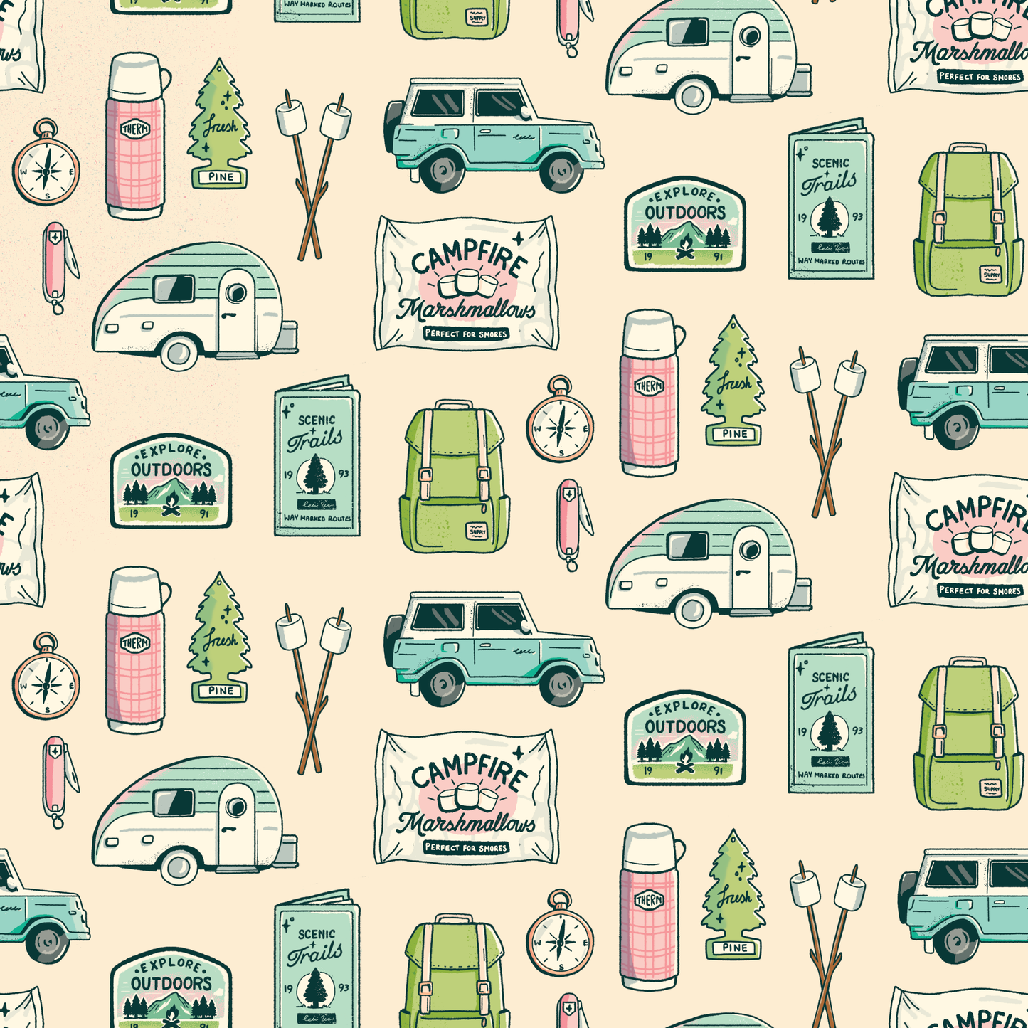 Cozy Camping Velveteen Plush Blanket